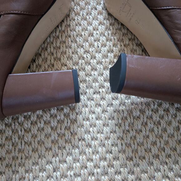 AMALFI By Rangoni Isole Brown Leather Chelsea Block Heel Ankle Boots Size 12.5 M - Picture 7 of 9